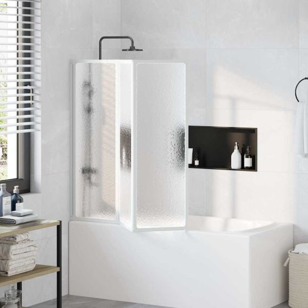 Сгъваем параван за баня с 3 панела, 117 x 120 см