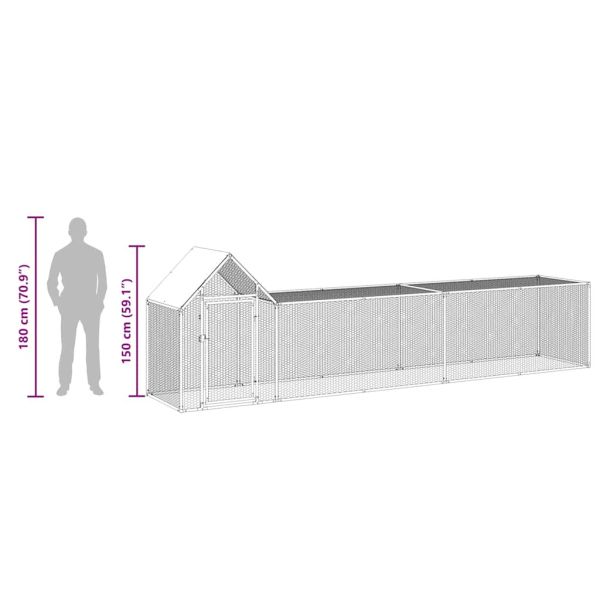Птичарник, 5x1x1,5 м, поцинкована стомана