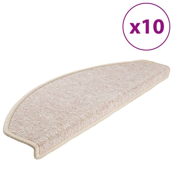 Изтривалки за стълби, 10 бр., 65x24x4 см, бежови, полукръгли, големи