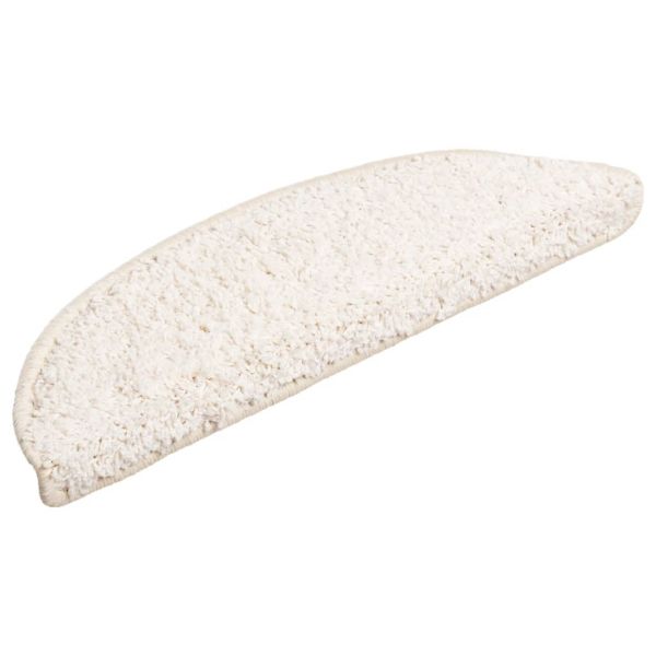 Изтривалки за стълби, 10 бр., 56x17x3 см, бели, полукръгли