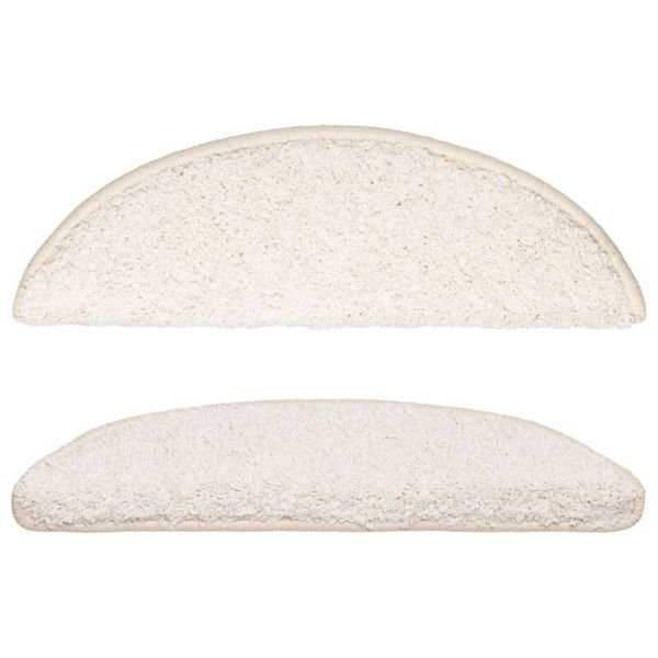 Изтривалки за стълби, 10 бр., 56x17x3 см, бели, полукръгли