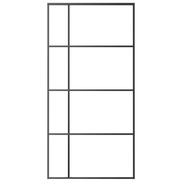 Плъзгаща се врата, ESG стъкло и алуминий, 102,5x205 см, черна