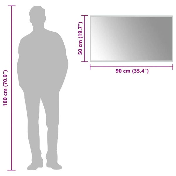 LED огледало за баня, 90x50 см