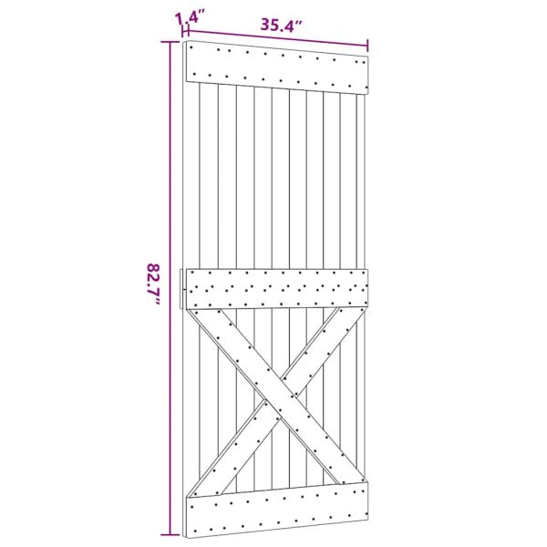 Врата "NARVIK" 90x210 см масивна дървесина бор