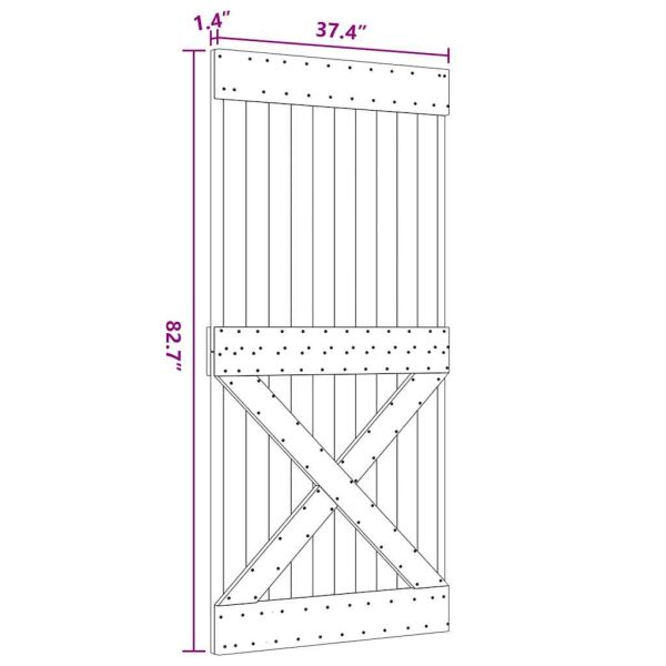 Врата "NARVIK" 95x210 см масивна дървесина бор