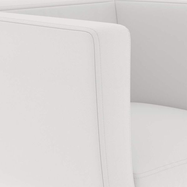 Бар столове, 2 бр, бели, изкуствена кожа