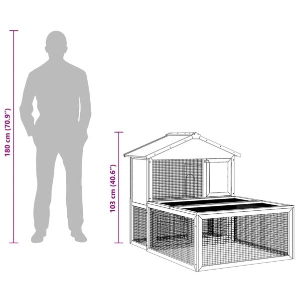 Външна клетка за зайци и дребни животни, дървена