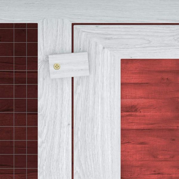 Клетка за зайци на две нива, червена, дърво