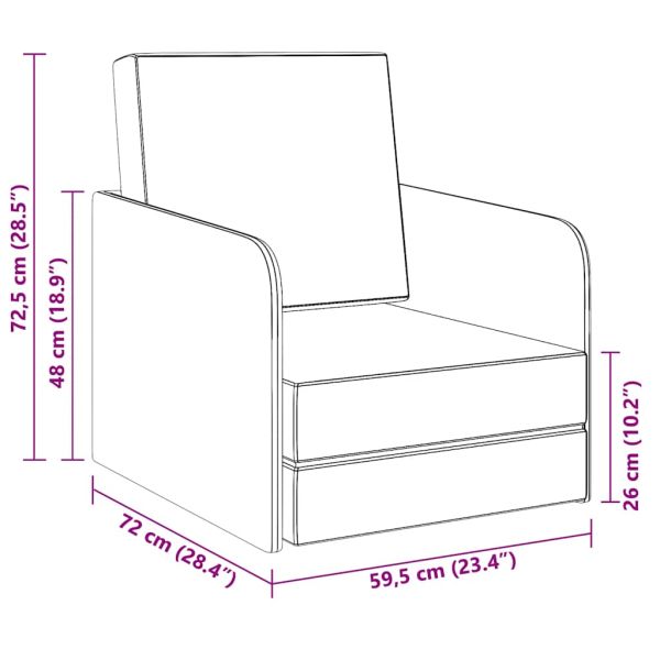 Разтегателен фотьойл, светлосив, текстил