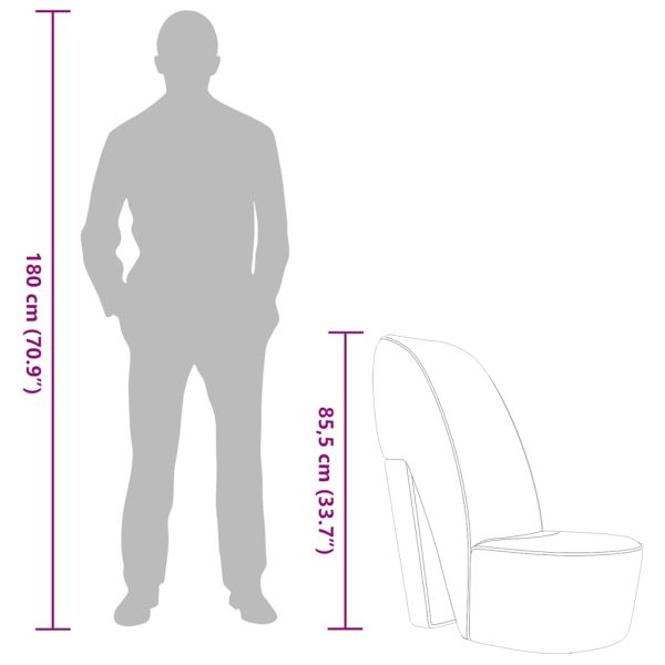 Стол във форма на обувка на висок ток, черен, изкуствена кожа