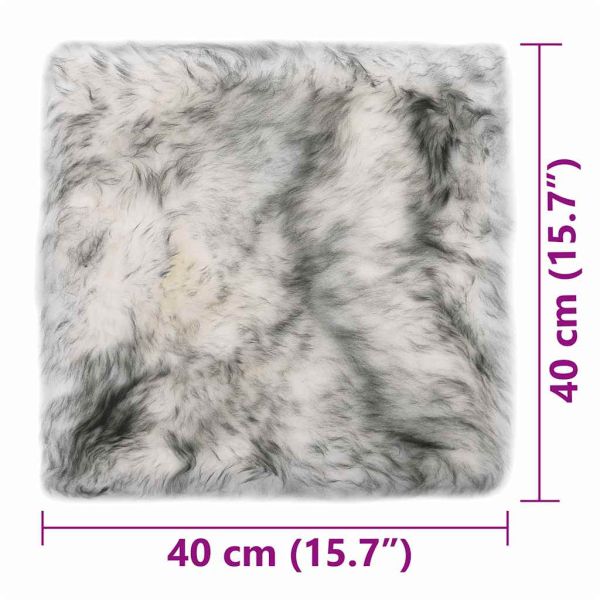 Подложки за столове, 2 бр, тъмносив меланж, 40x40 см, овча кожа