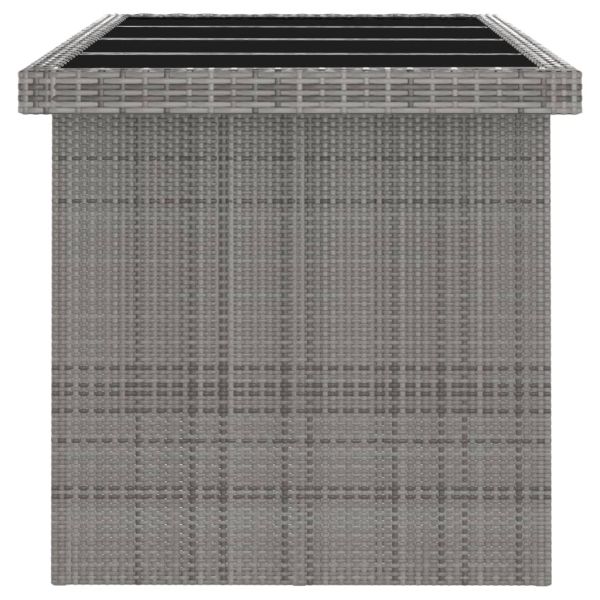 Външен трапезен комплект от 7 части с възглавници полиратан сив