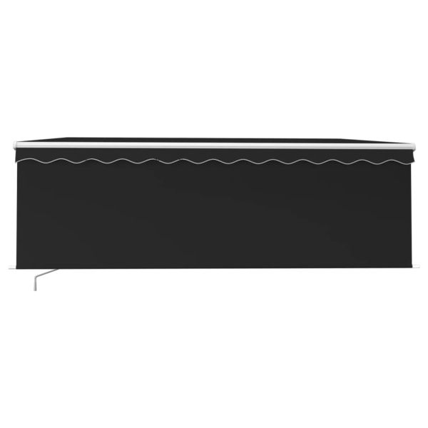 Ръчно прибиращ се сенник с щора и LED, 4x3 м, антрацит