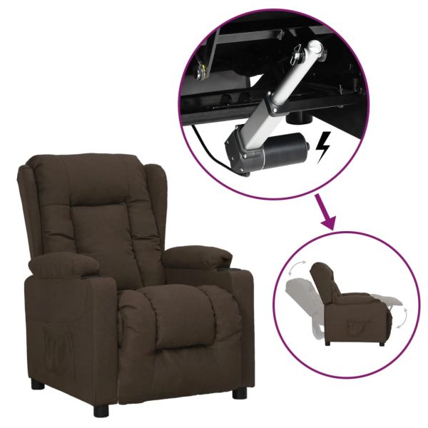 Изправящ стол, тъмнокафяв, текстил