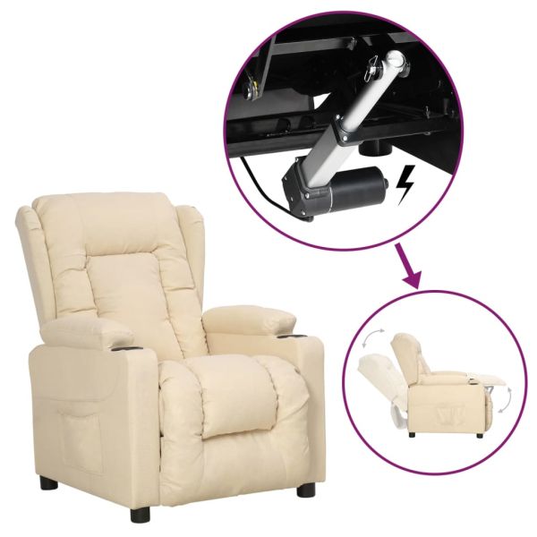 Изправящ стол, кремав, текстил