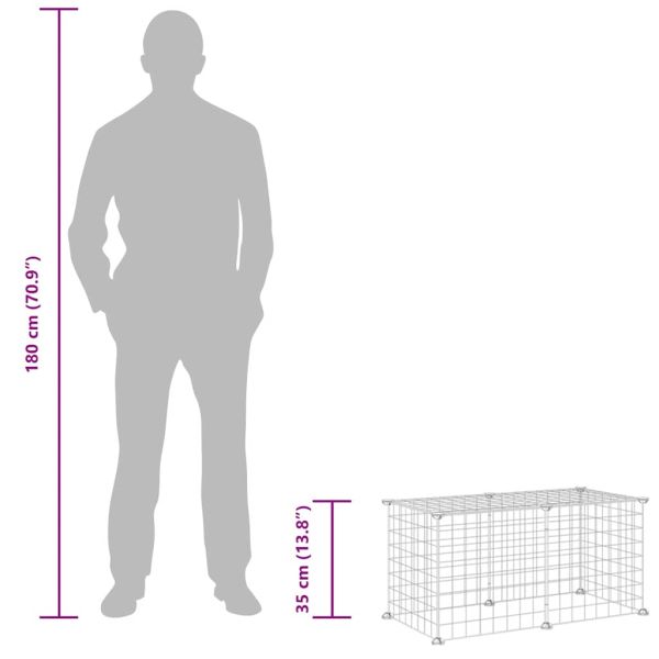 Клетка за домашни любимци, 8 панела, черна, 35x35 см, стомана