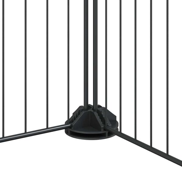 Клетка за животни с врата, 8 панела, черна, 35x35 см, стомана