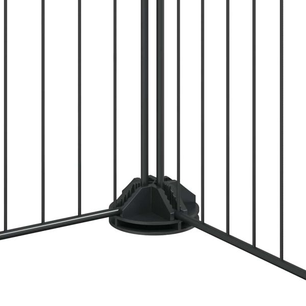 Клетка за животни с врата, 20 панела, черна, 35x35 см, стомана