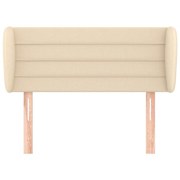 Горна табла за легло с уши, кремава, 93x23x78/88 см, плат
