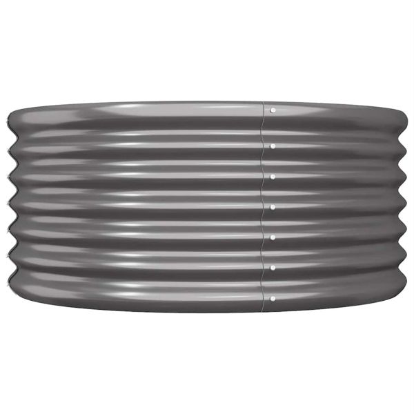 Градински плантер поцинкована стомана 80x80x36см антрацит