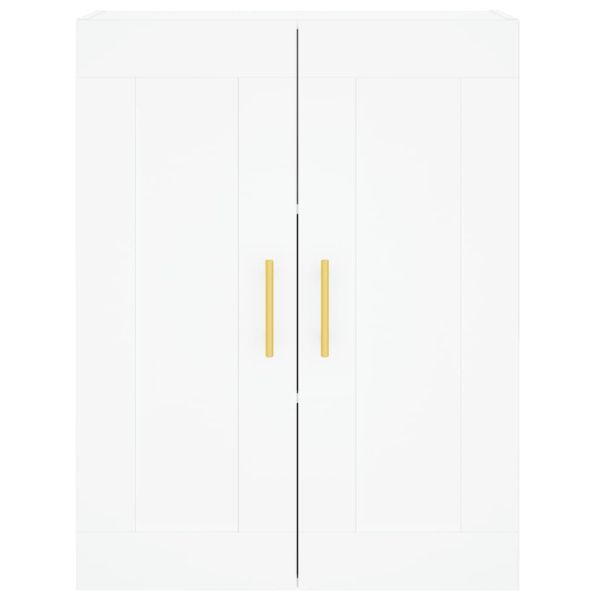 Висок шкаф, бял, 69,5x34x180 см, инженерно дърво