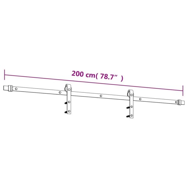 Плъзгаща врата с монтажни части, 90x210 см, борово дърво масив