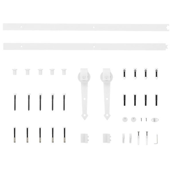 Плъзгаща врата с монтажни части, 100x210 см, борово дърво масив