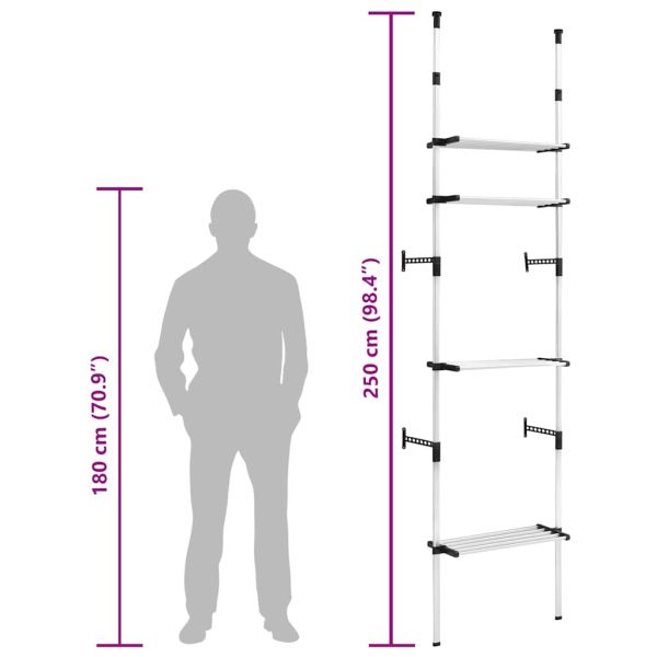 Телескопична система за гардероб с рафтове, алуминий