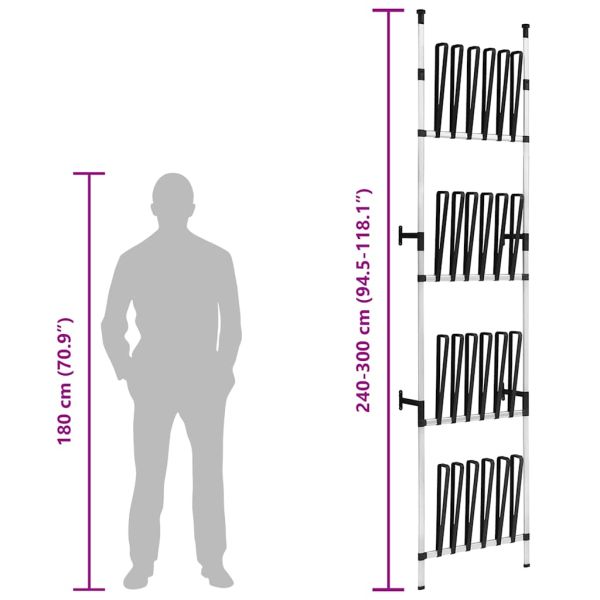 Телескопичен стелаж за ботуши с прътове, алуминий