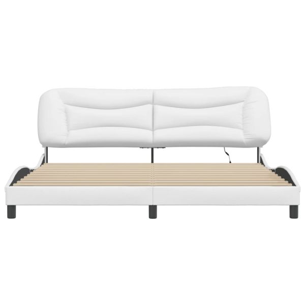 Рамка за легло с LED без матрак Hvar бяла 200x200 см