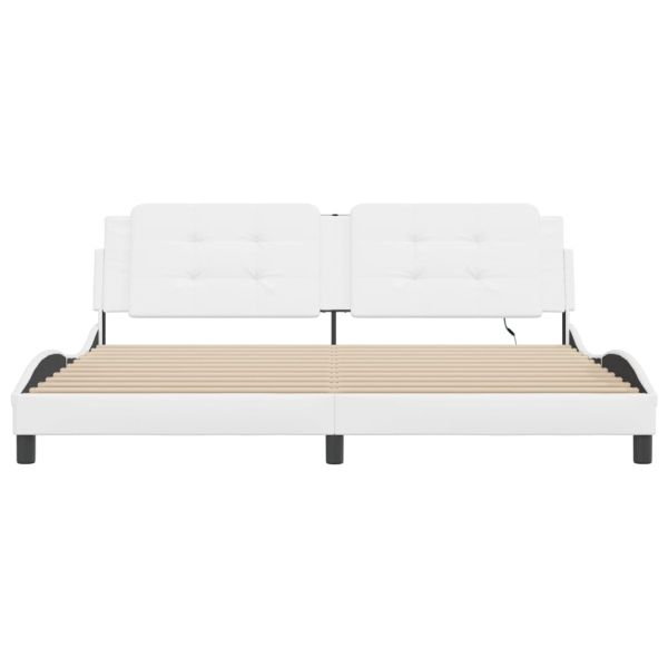 Рамка за легло с LED без матрак Zadar бяла 200x200 см