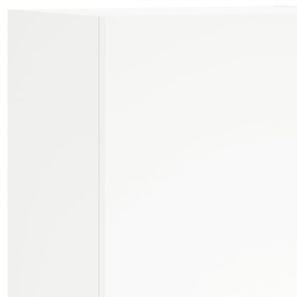 ТВ стенни модули, 5 части, бели, инженерно дърво