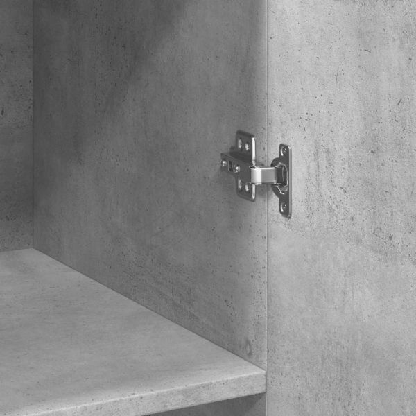 Шкаф за съхранение бетонно сив 70x42,5x225 см инженерно дърво