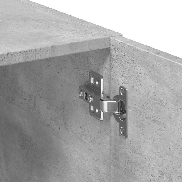 Шкаф за съхранение бетонно сив 70x42,5x225 см инженерно дърво