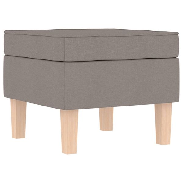 Люлеещ се стол с табуретка за крака, таупе, текстил