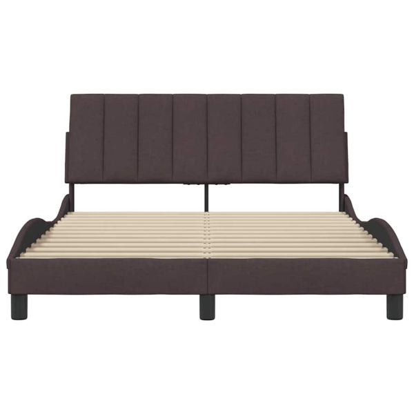 Рамка за легло без матрак Hanko, тъмнокафява, 140x190 см, плат
