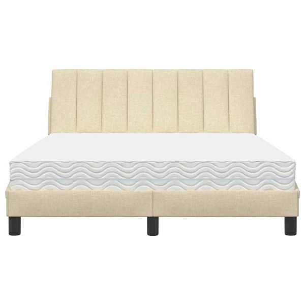 Легло с матрак Hanko, кремаво, 120x200 см, плат