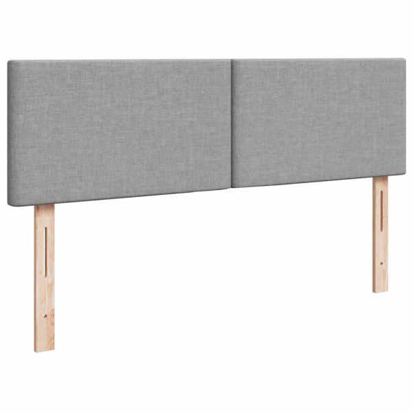 Османска легло с матрак и LED, светлосиво, 140x200 см, плат