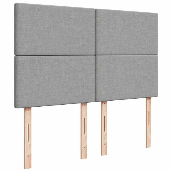 Османска легло с матрак, светлосиво, 140x200 см, плат