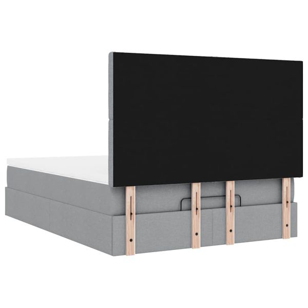 Османска легло с матрак, светлосиво, 140x200 см, плат