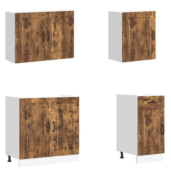 Комплект кухненски шкафове от 7 части Kalmar, инженерно дърво