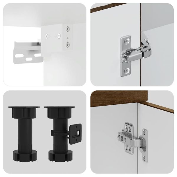 Комплект кухненски шкафове, 14 части, "Kalmar", кафяв дъб, инженерна дървесина