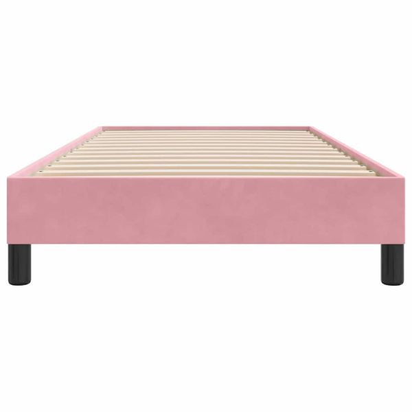 Box Spring легло без матрак розово 100x210 cm кадифе