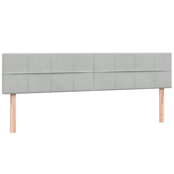 Box Spring легло с матраци Светло сиво 180x210 cm кадифе