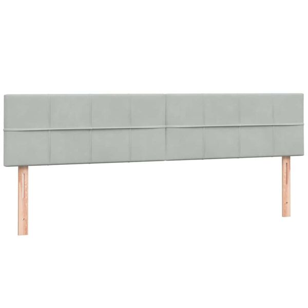 Box Spring легло с матраци Светло сиво 180x220 cm кадифе