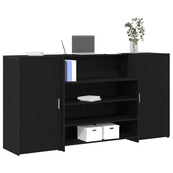 Рецепционно бюро, черен дъб, 200x50x103,5 см, инженерно дърво