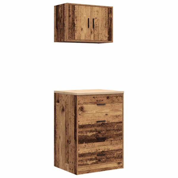 гаражни шкафове, 2 бр, старо дърво инженерно дърво