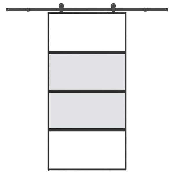 Плъзгаща се врата с обков 102,5x205 см Закалено стъкло&Алуминий