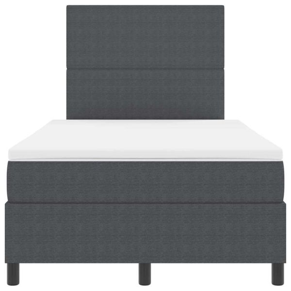 Легло с пружинирана основа Тъмен сив и бял 120 x 200 cm