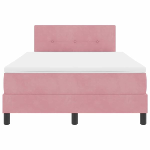 LED кутия за пружини с легло Розово 120 x 200 cm Кадифе